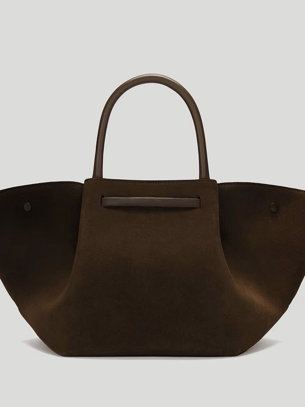 DeMellier Brown Suede Tote Bag with Gold Hardware - Picture 2 of 11
